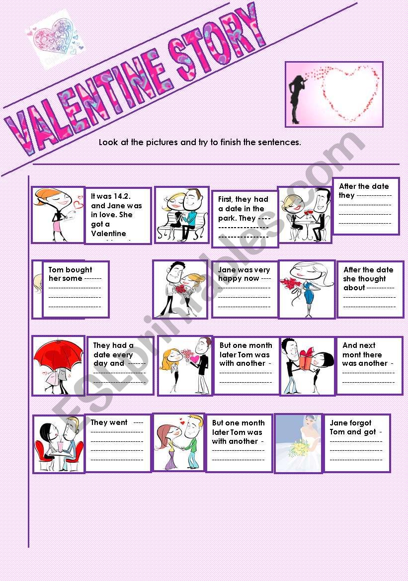 Valentine Story ESL Worksheet By Renca