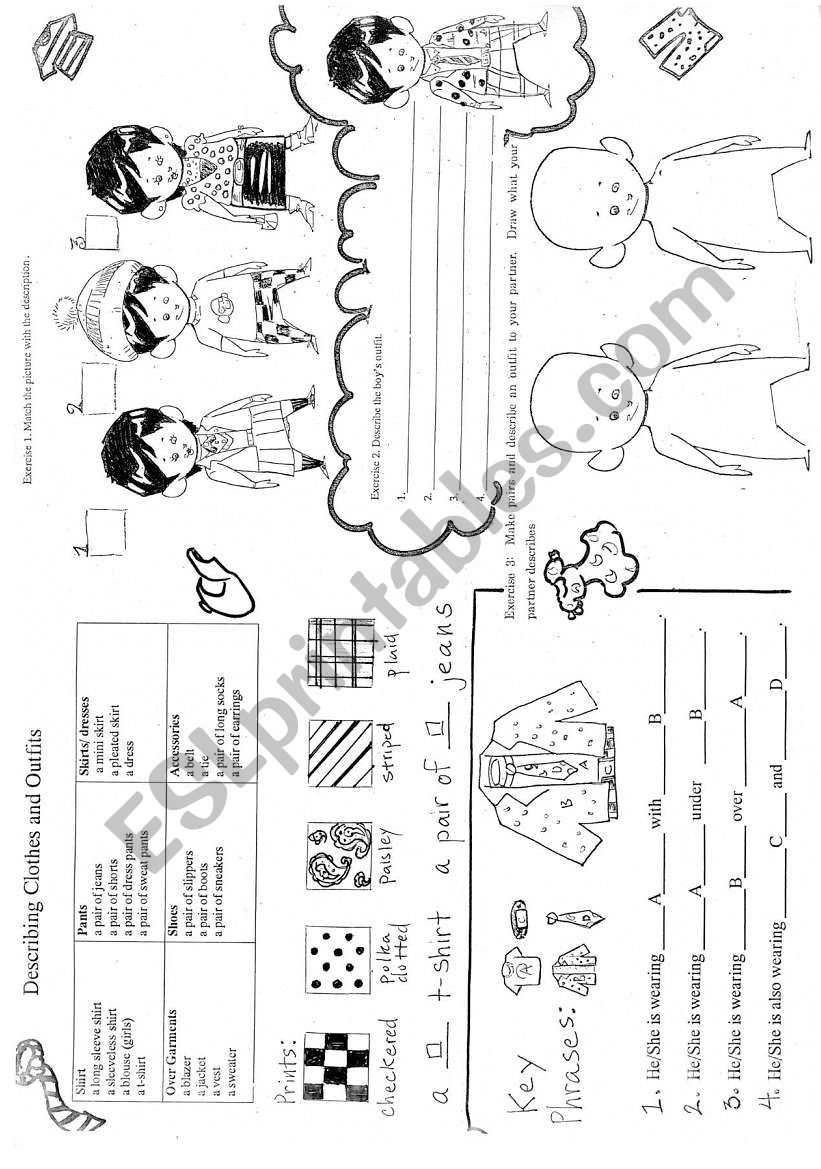 Clothes and Outfits worksheet