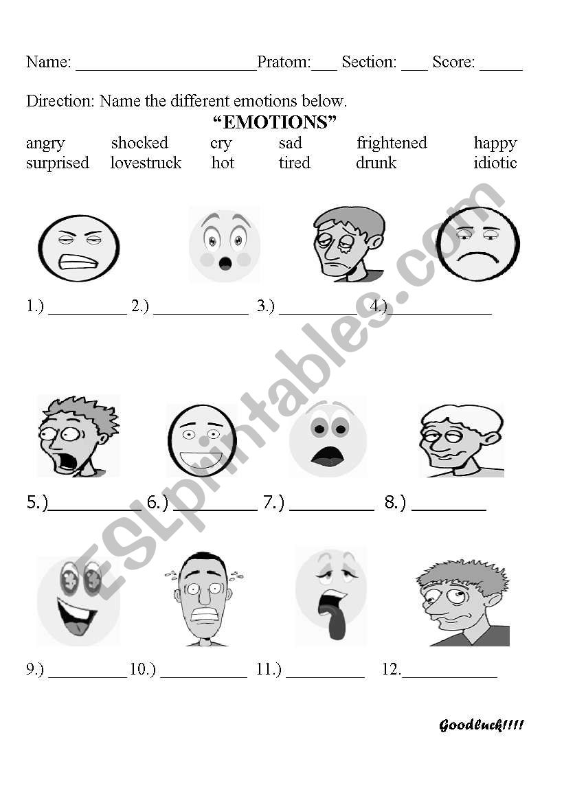 EMOTIONS - ESL worksheet by ningz