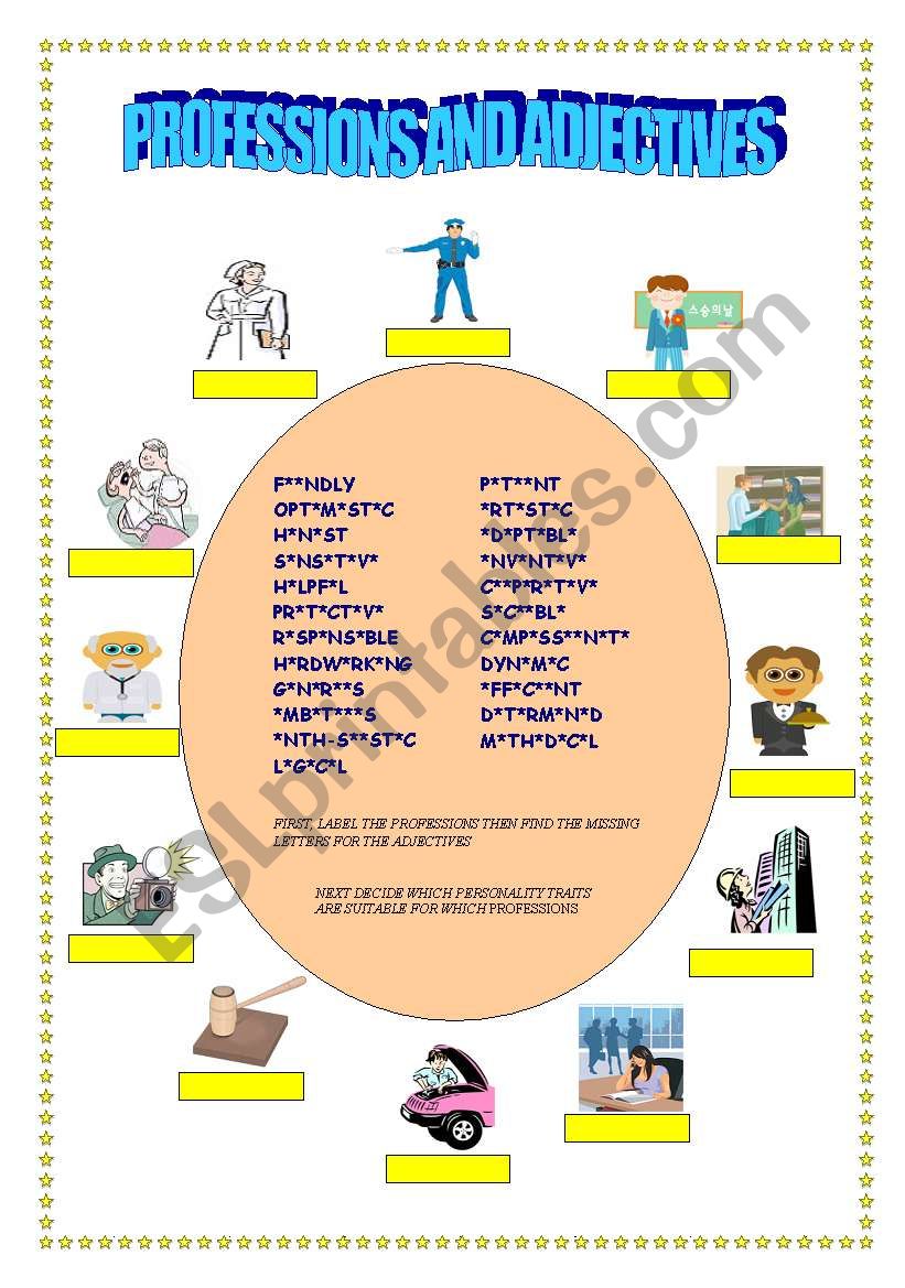Professions And Personality Traits ESL Worksheet By Wall05