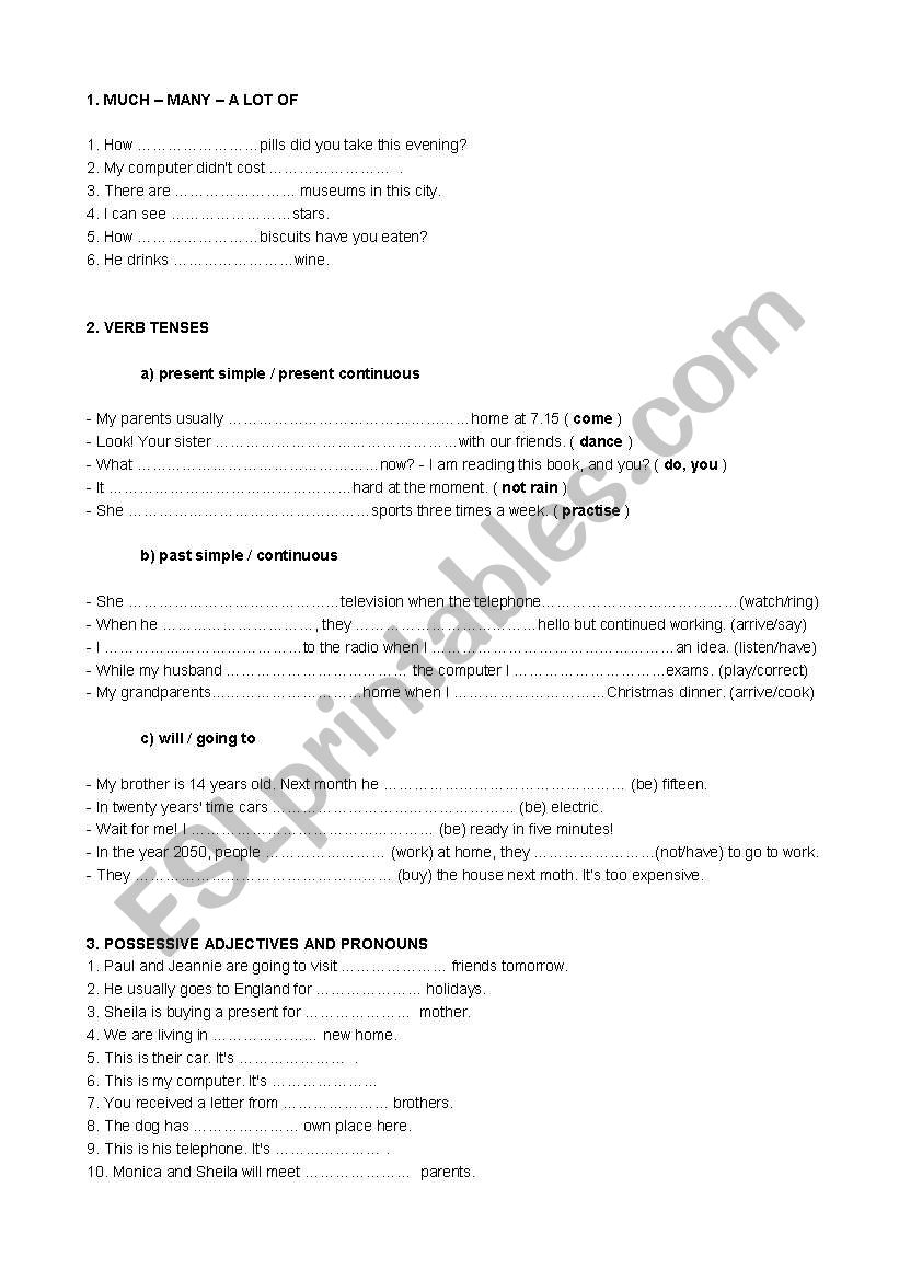 Repaso 2º ESO - ESL worksheet by aszar