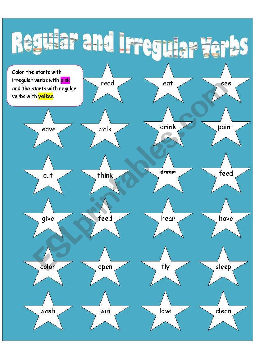 Regular and Irregular Verbs_Coloring Stars