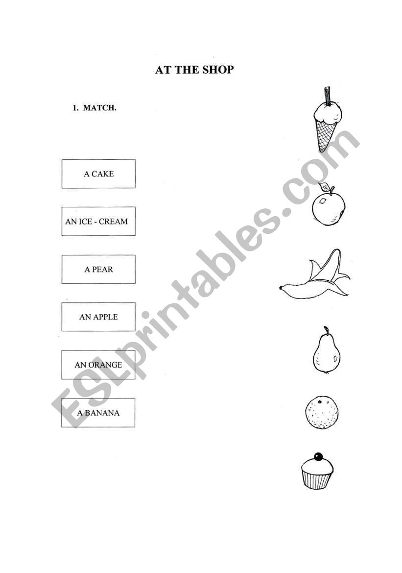 Food part 1 worksheet