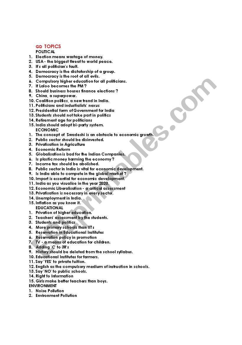 some-group-discussion-topics-esl-worksheet-by-lutu