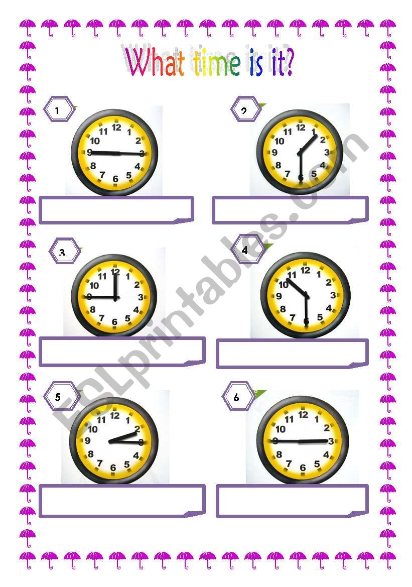 What time is it? worksheet