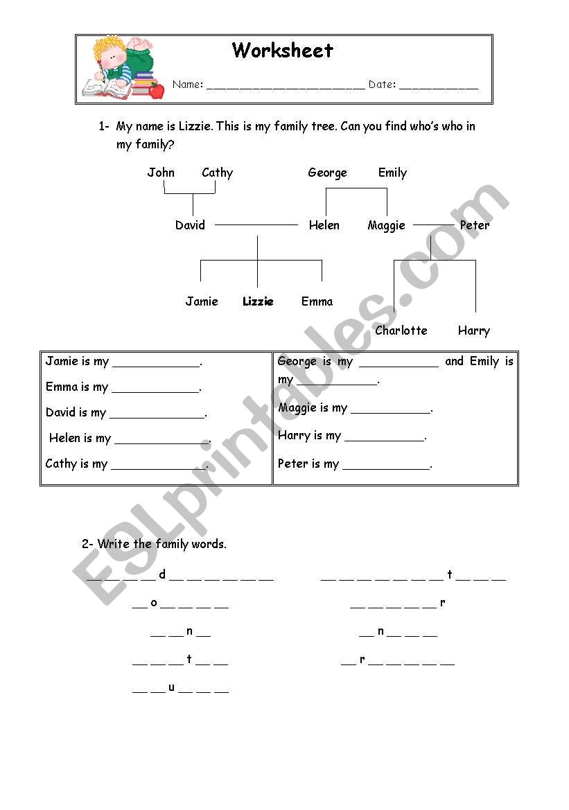 Family - ESL worksheet by veracosta