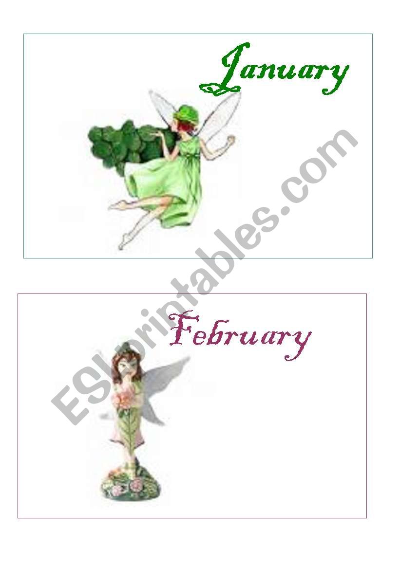 Months Fairy Cards 6/6 worksheet