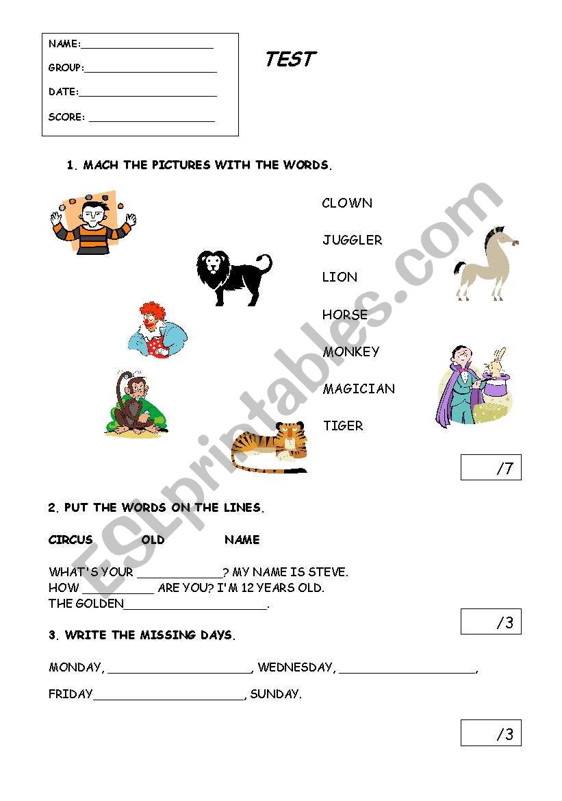 Test worksheet