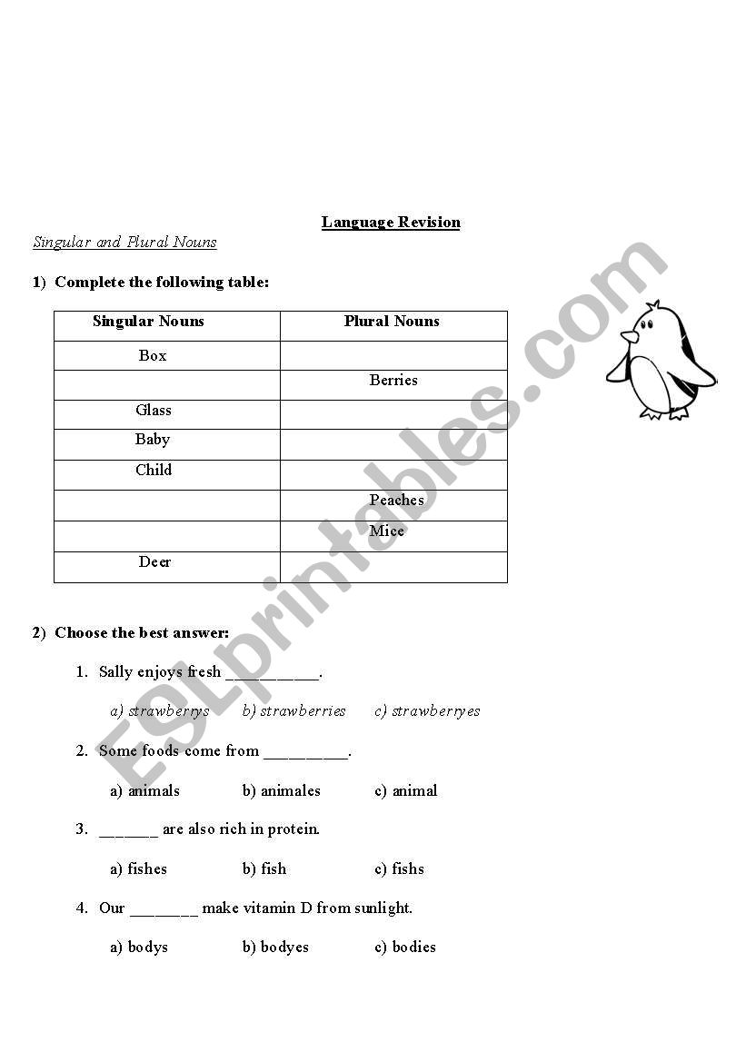 grammar worksheet