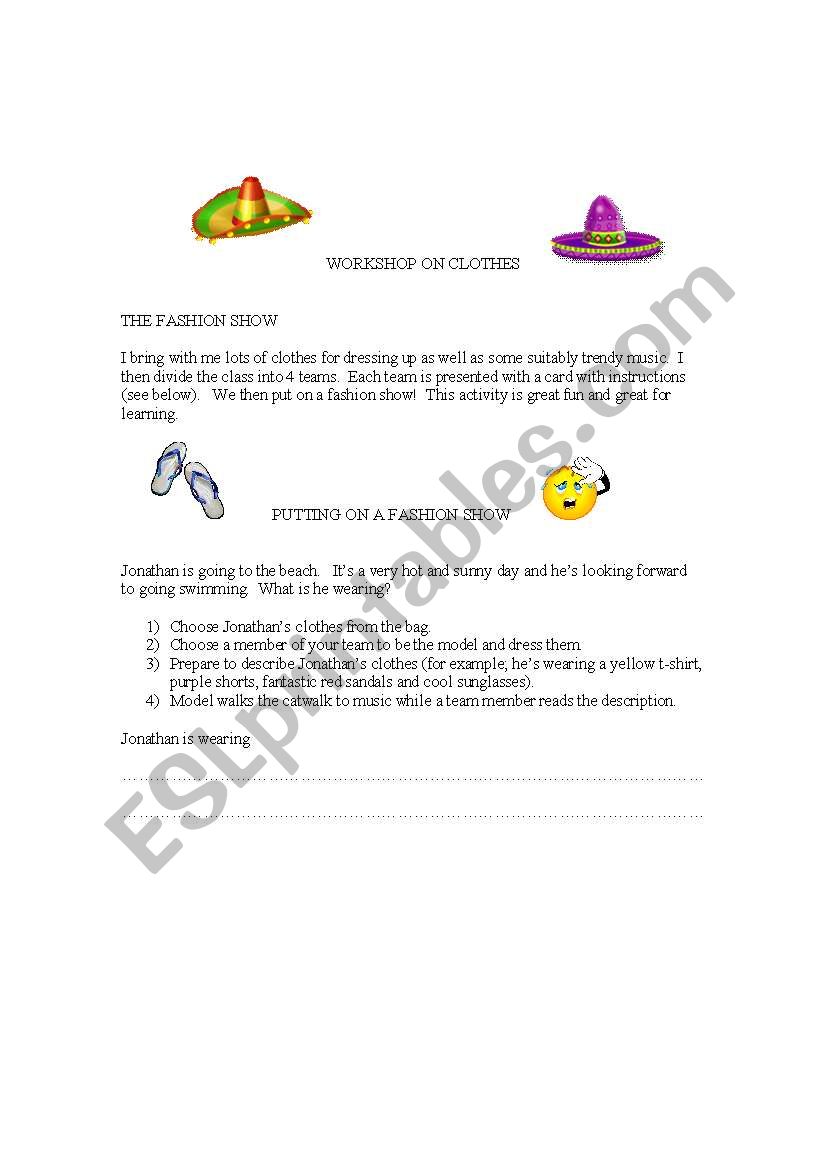  Fashion Show Workshop worksheet