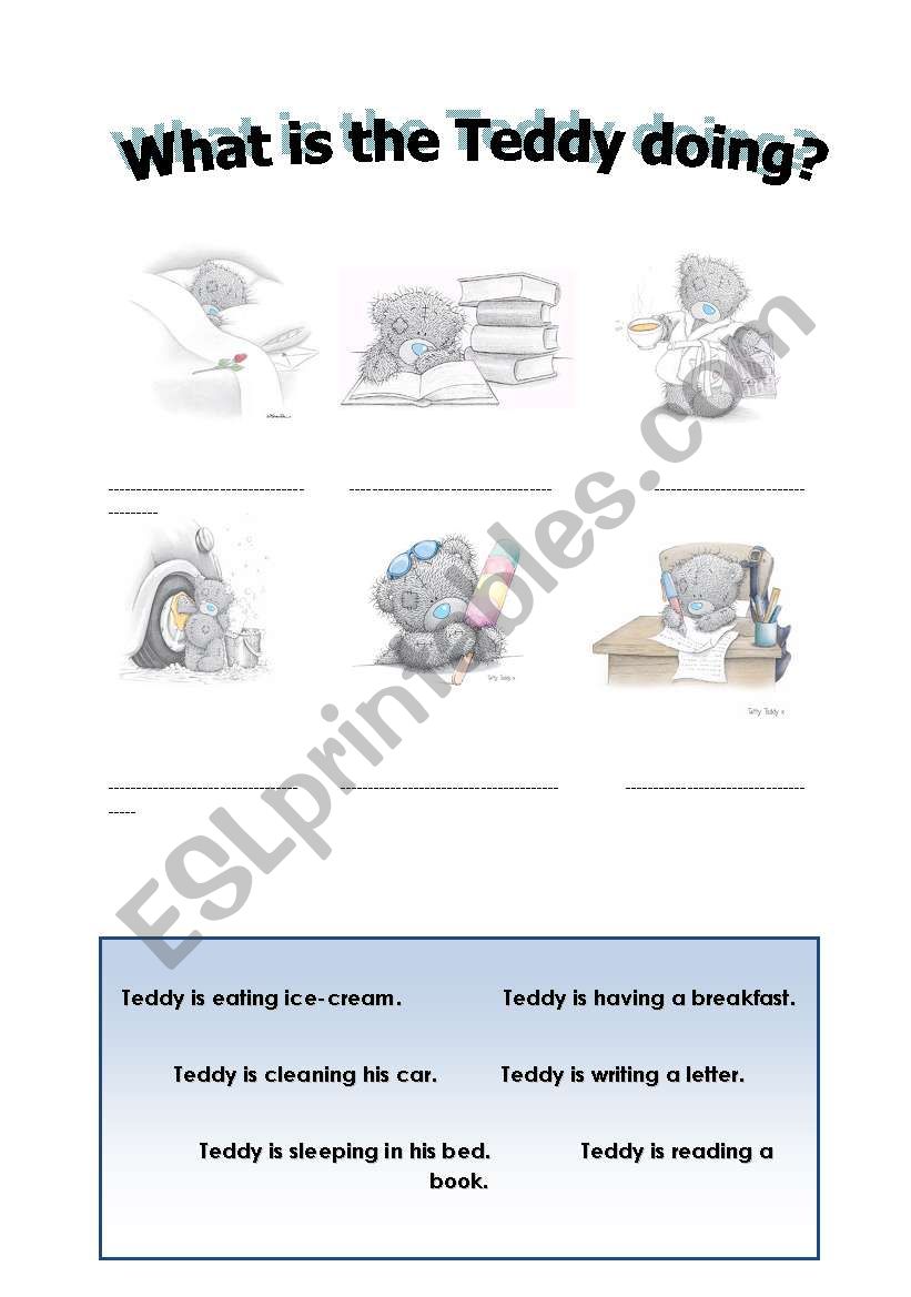 What is the Teddy doing? worksheet