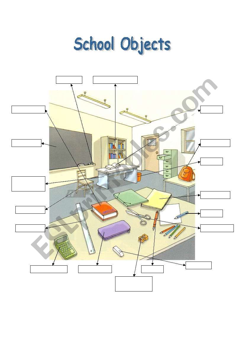 School Objects worksheet