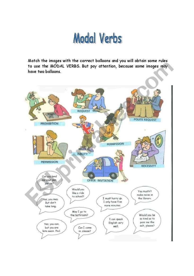 Modal Verbs worksheet