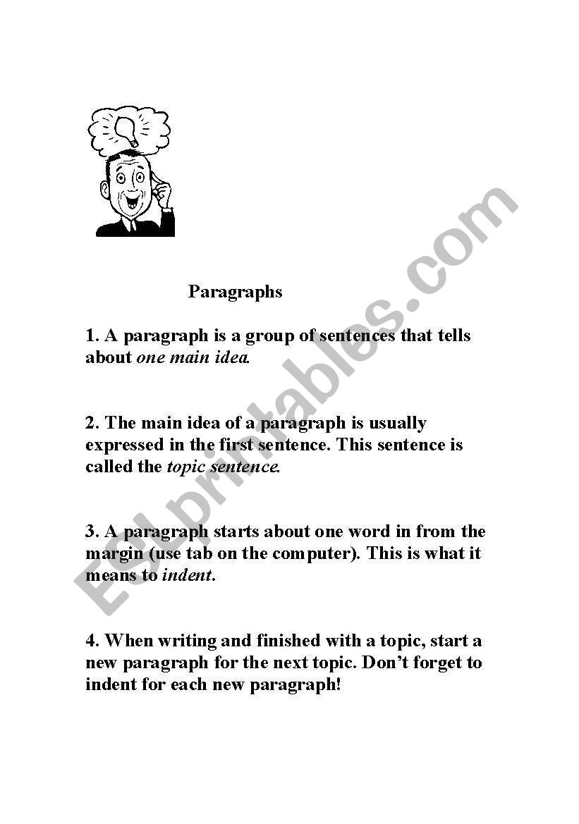 paragraph worksheet