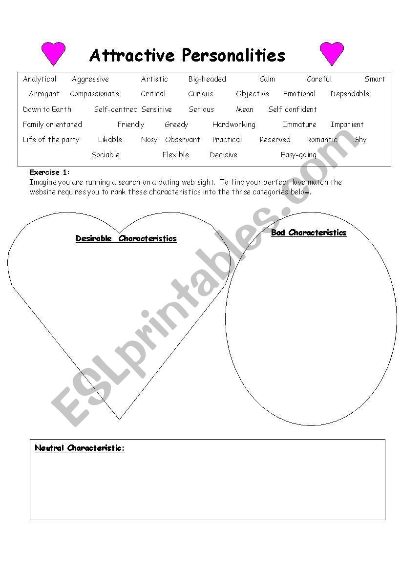 Attractive Personalities worksheet