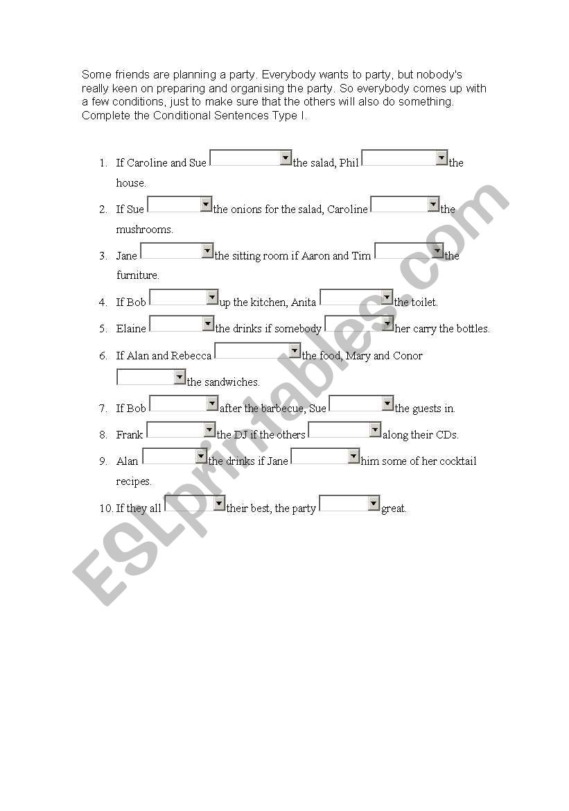 IF clause - type 1 worksheet