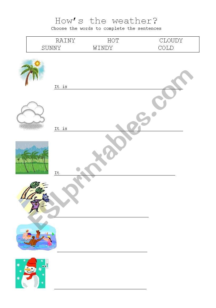 English Worksheets: How´s The Weather