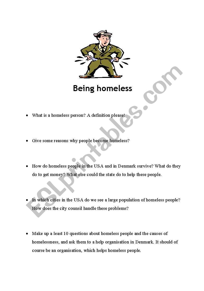 Homeless worksheet