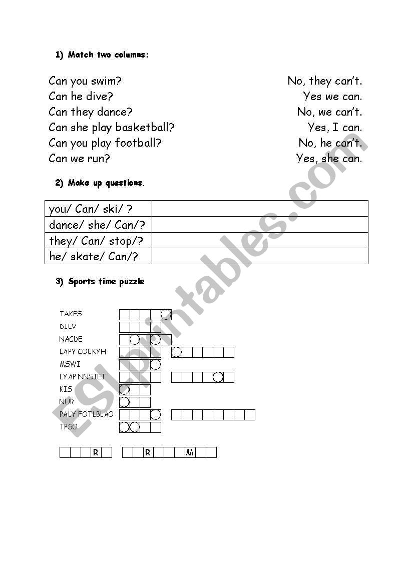 english-worksheets-can-can-t