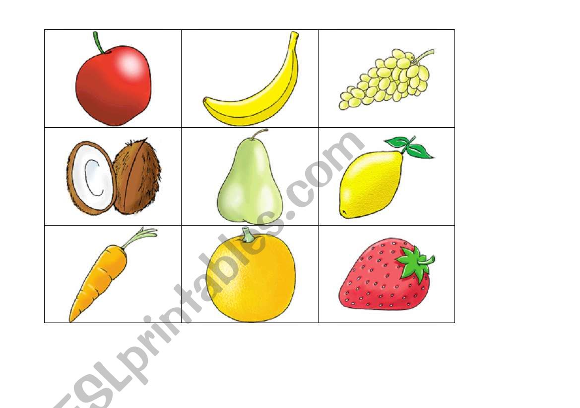 Food flashcards (1/7) worksheet