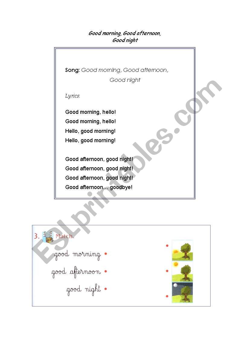 Greetings worksheet