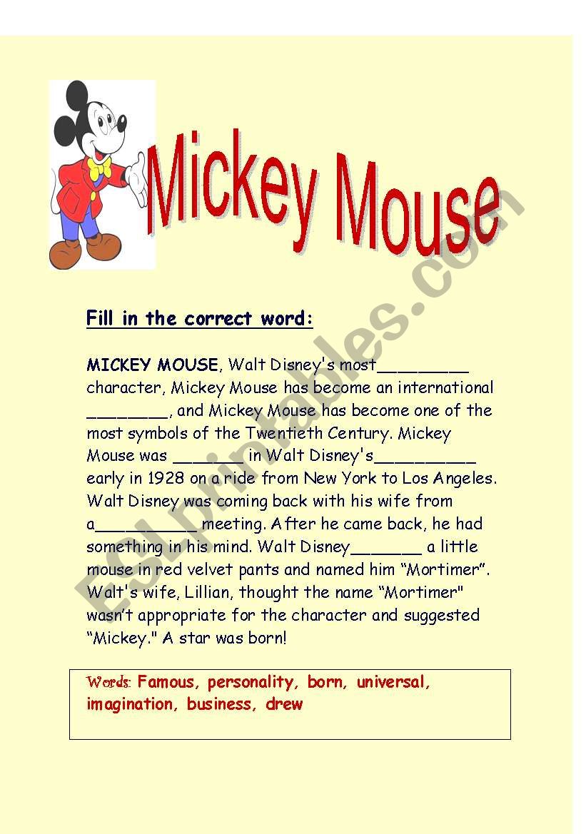 essay about mickey mouse