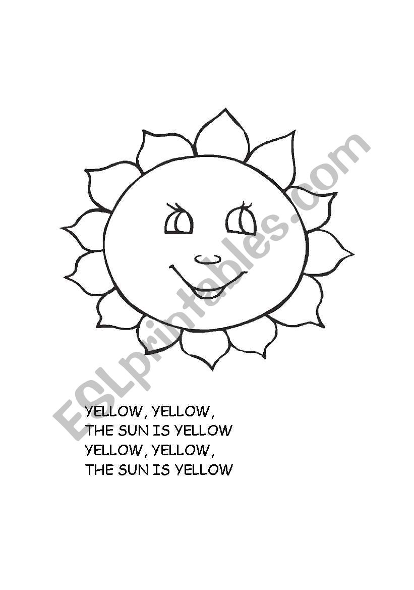 Colour the sun worksheet