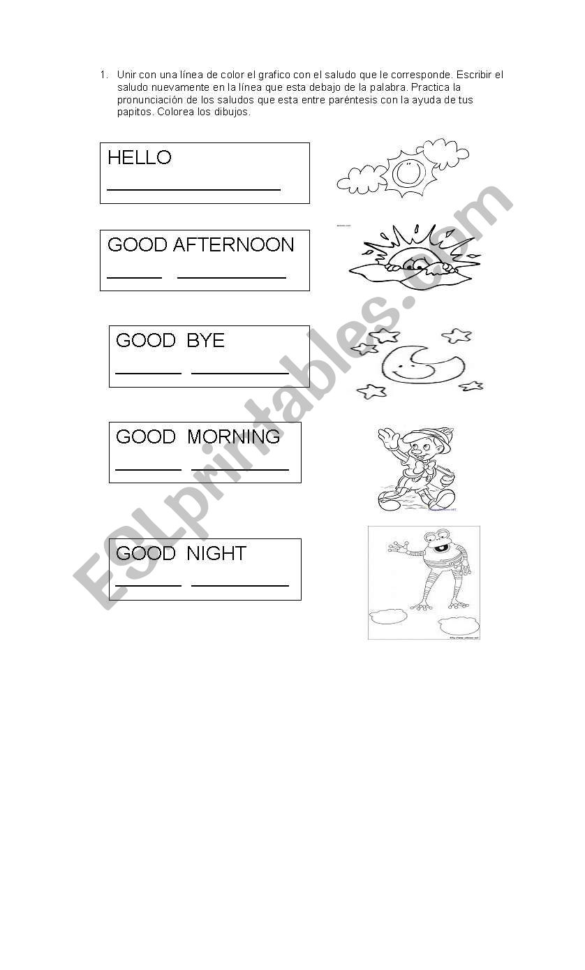 MY FIRST GREETINGS worksheet