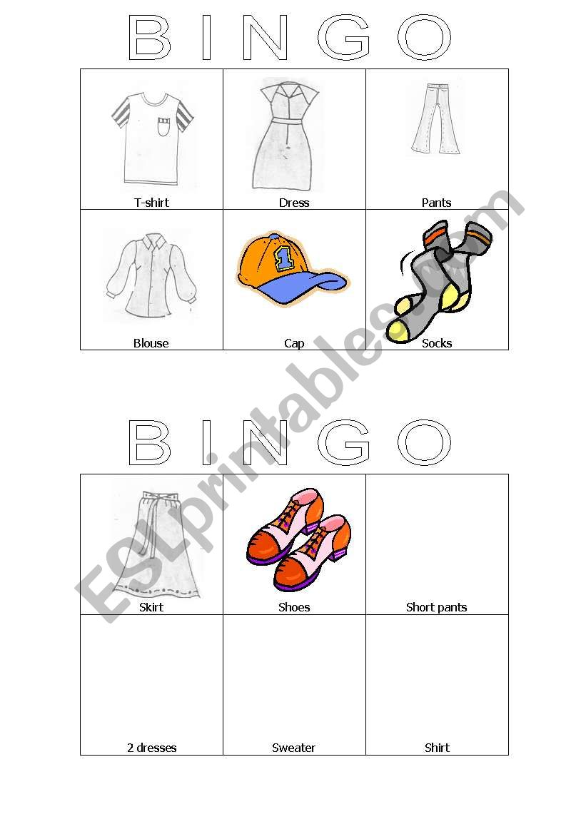 Bingo  worksheet