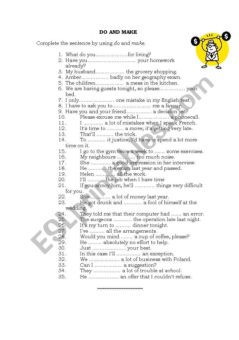 do and make worksheet