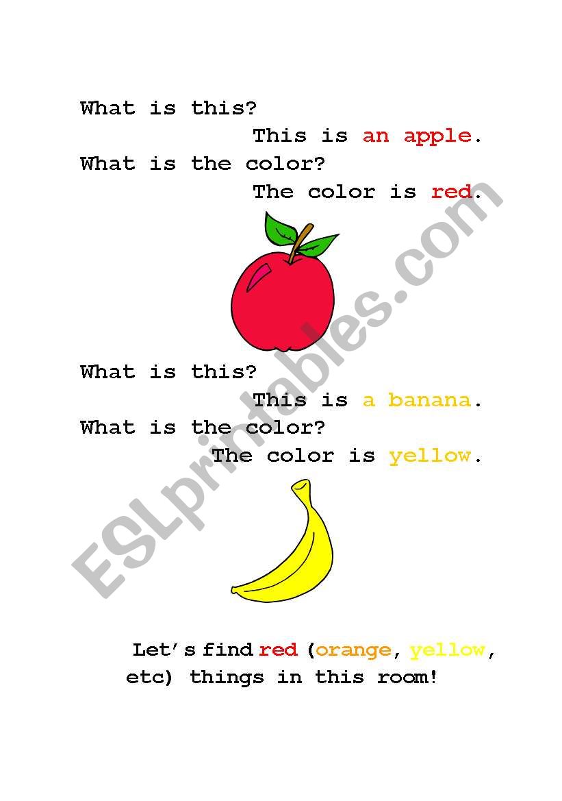 English worksheets: let´s find colors!