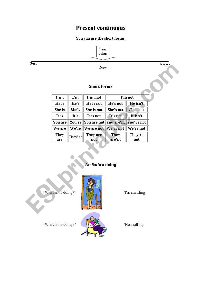 Present continuous  worksheet