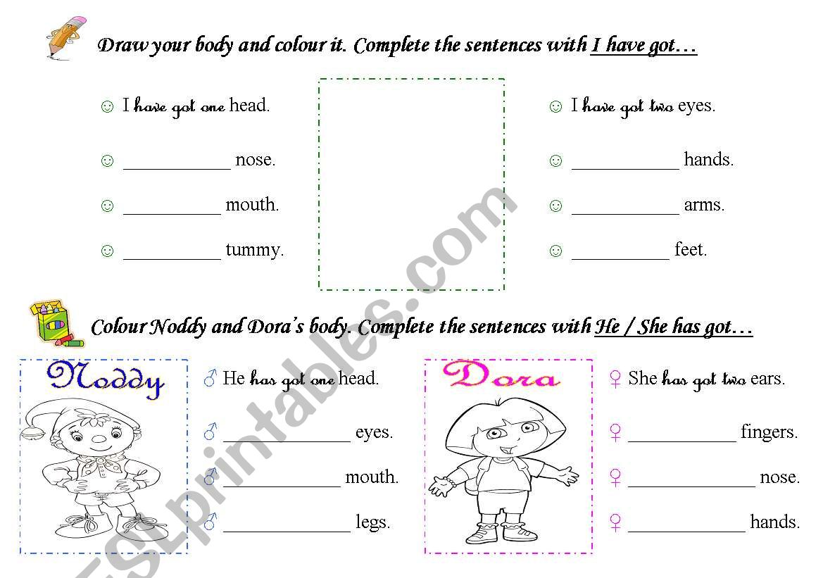 I have got & He/she has got worksheet