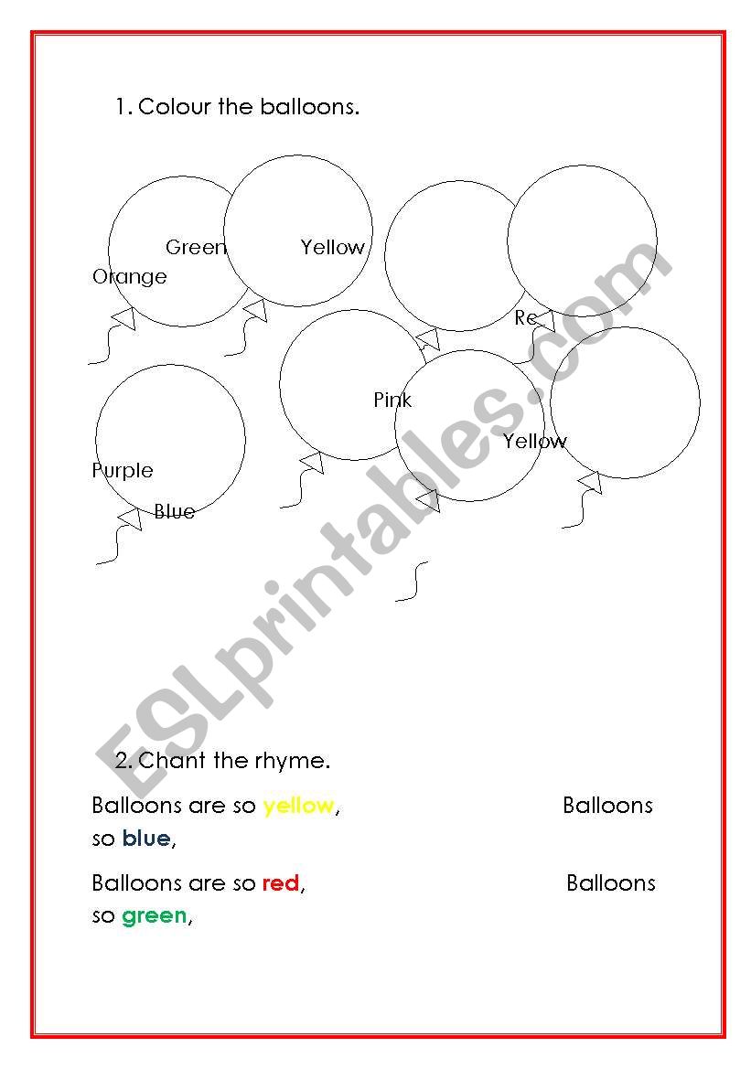 Balloons-Ooo-Oooo worksheet