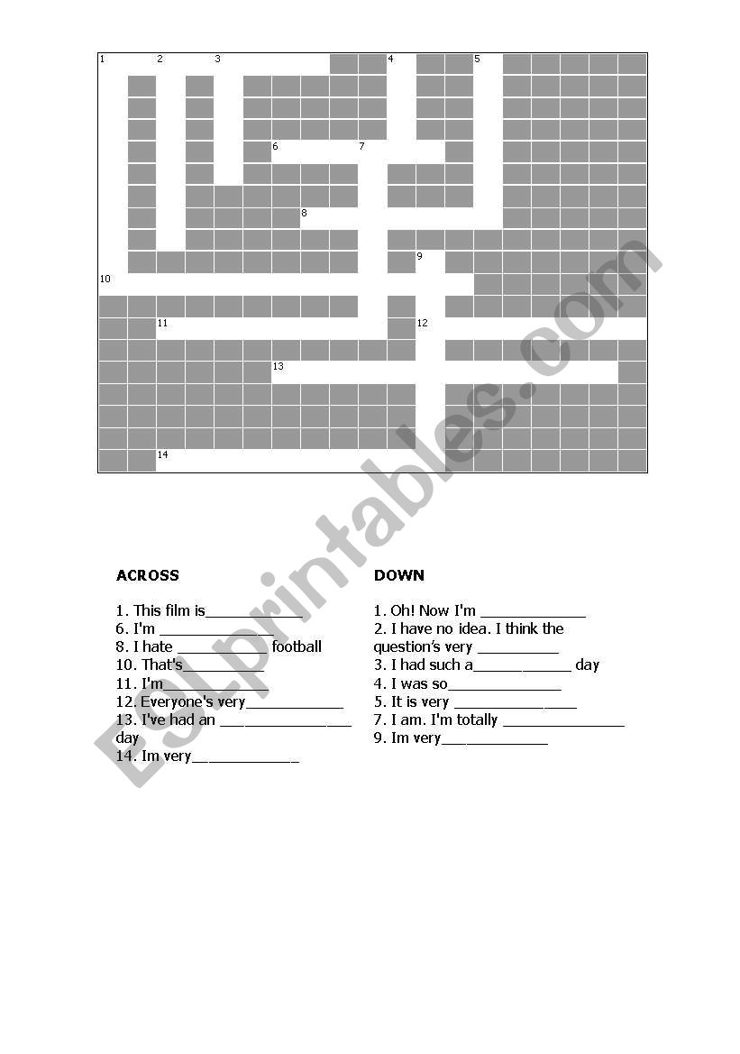 ing/ed ending crossword worksheet