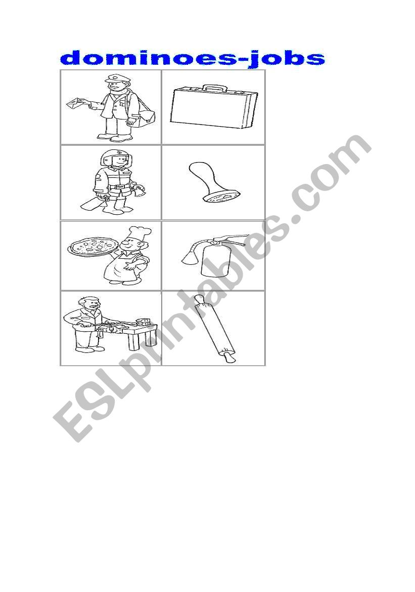 dominoes jobs worksheet 4  worksheet