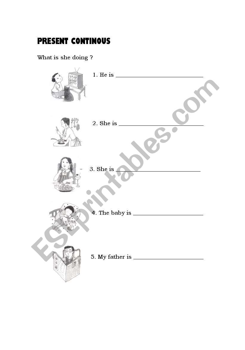 Present Continous worksheet