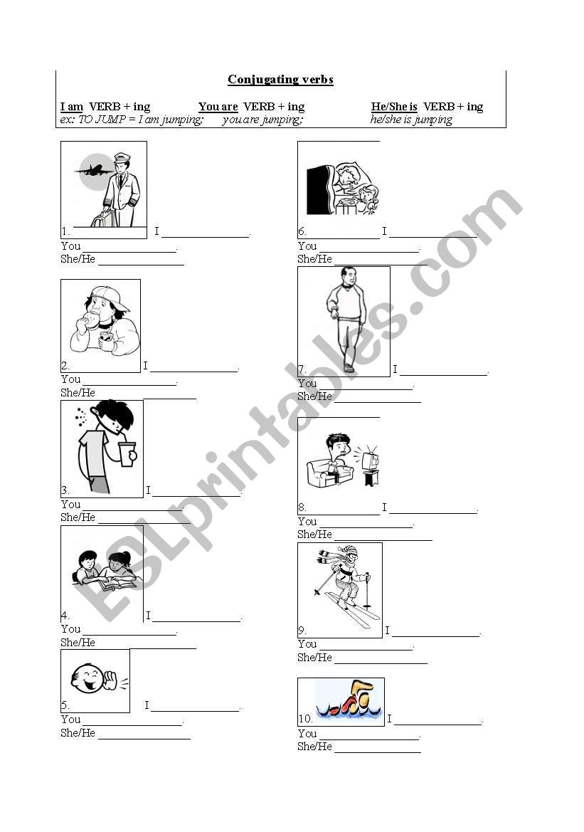 Conjugating Verbs in Present Continuous 