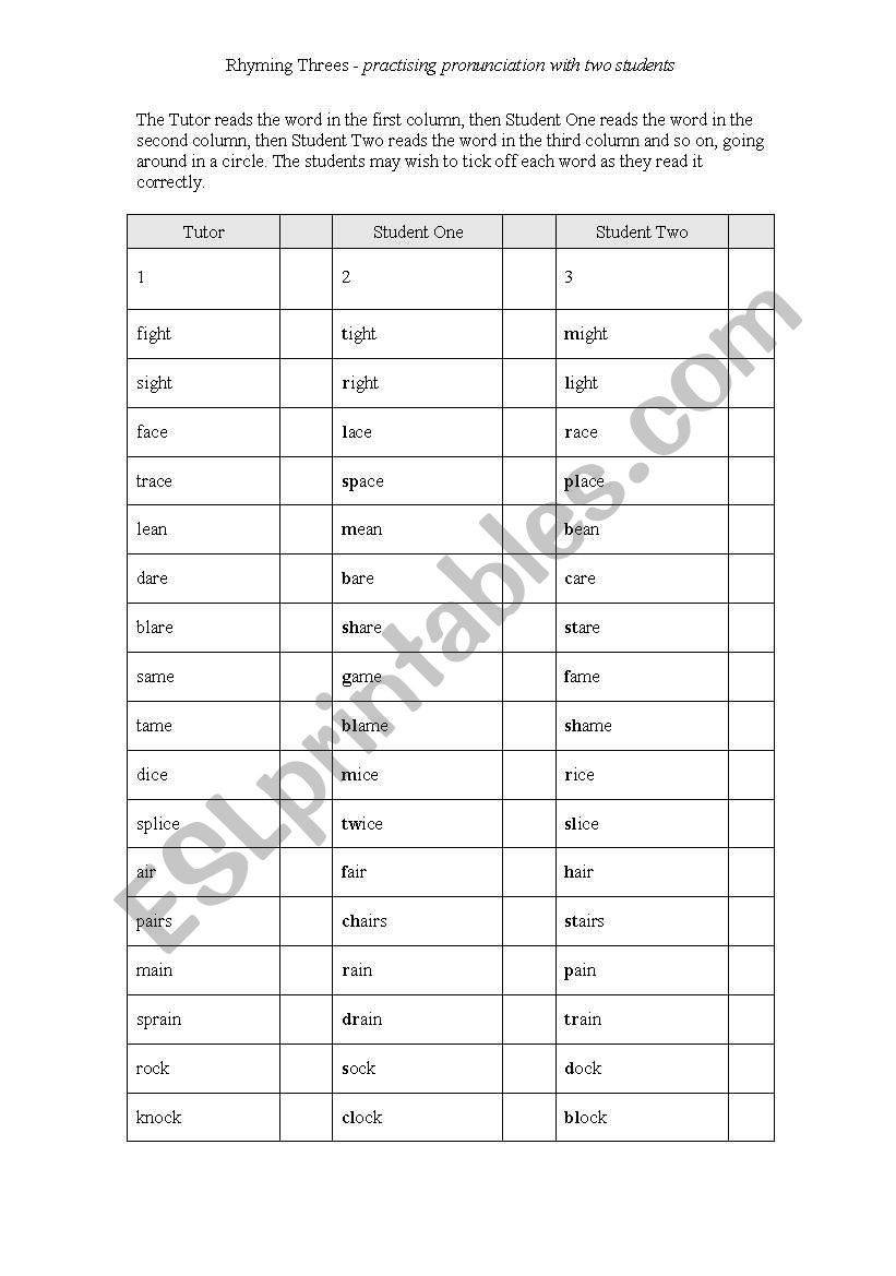 GAME:PRACTISE RYTHM IN PAIRS! worksheet