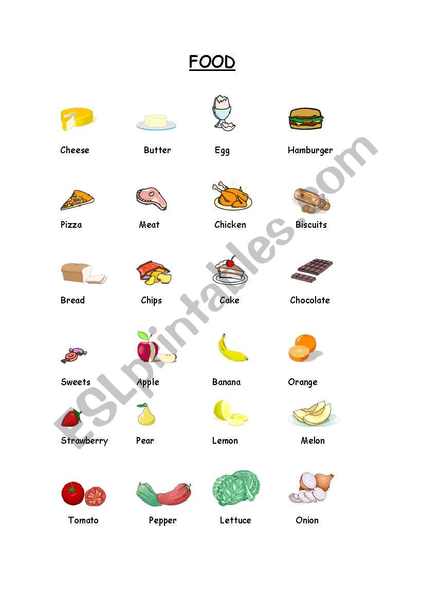 English worksheets: FOOD