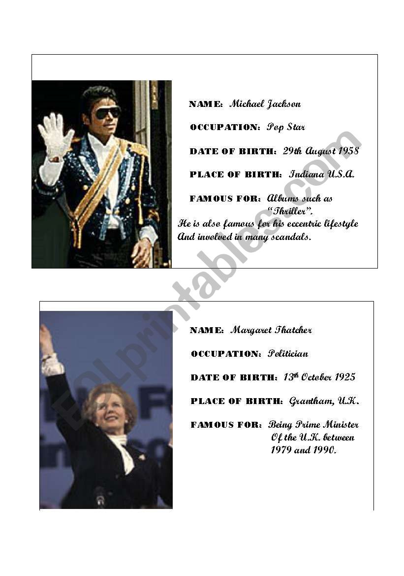 Famous People (2) worksheet