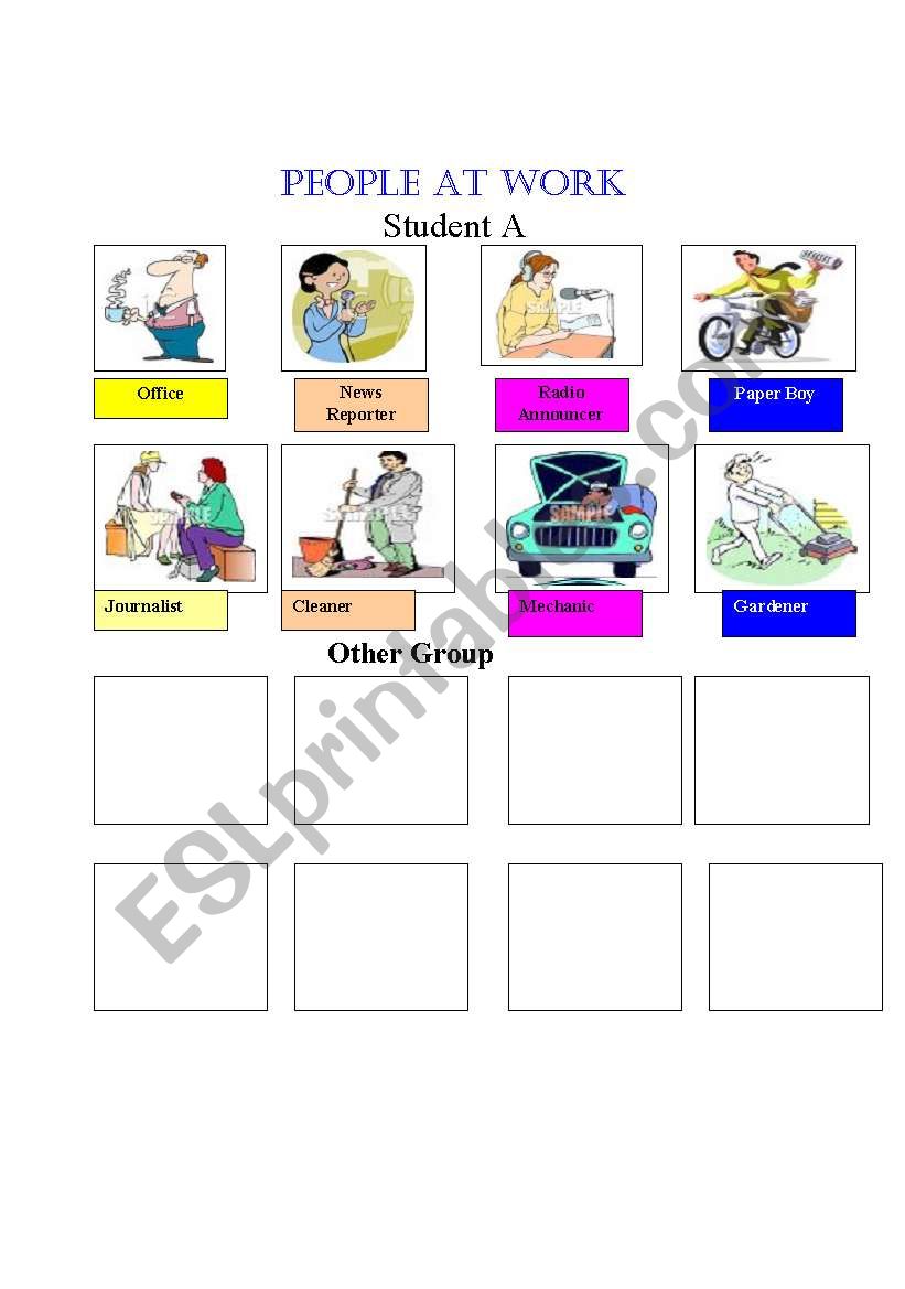 People at work 1/3 worksheet