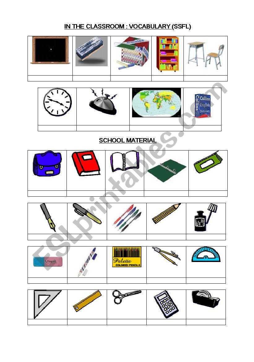 In the classroom worksheet