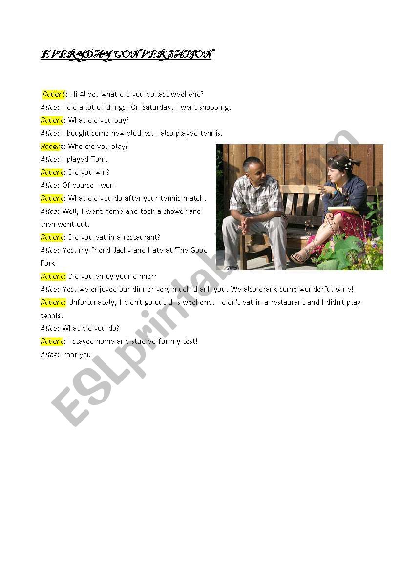 conversation worksheet