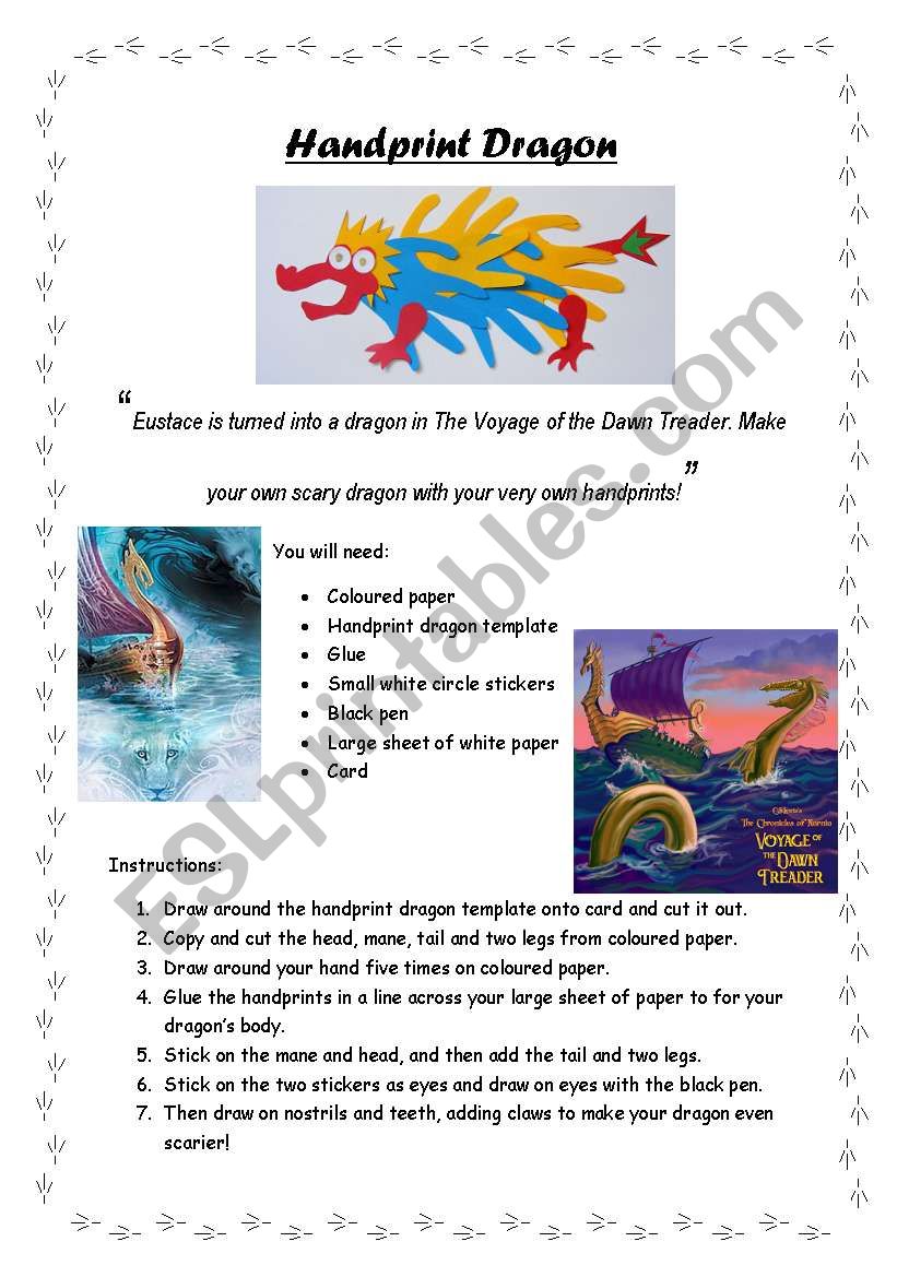 Handprint Dragon worksheet