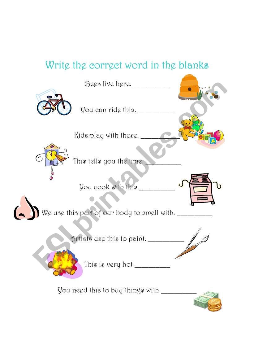English worksheets: Vocabulary