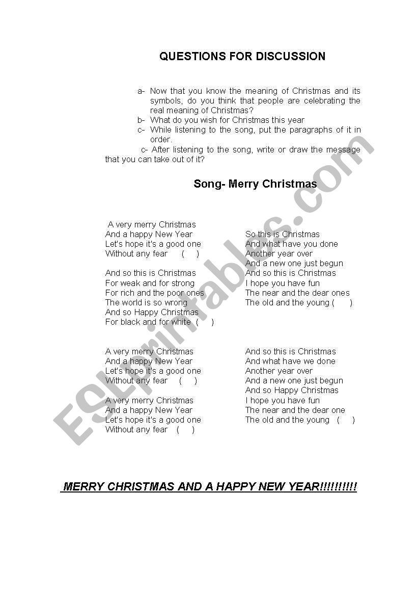 Christmas activity worksheet