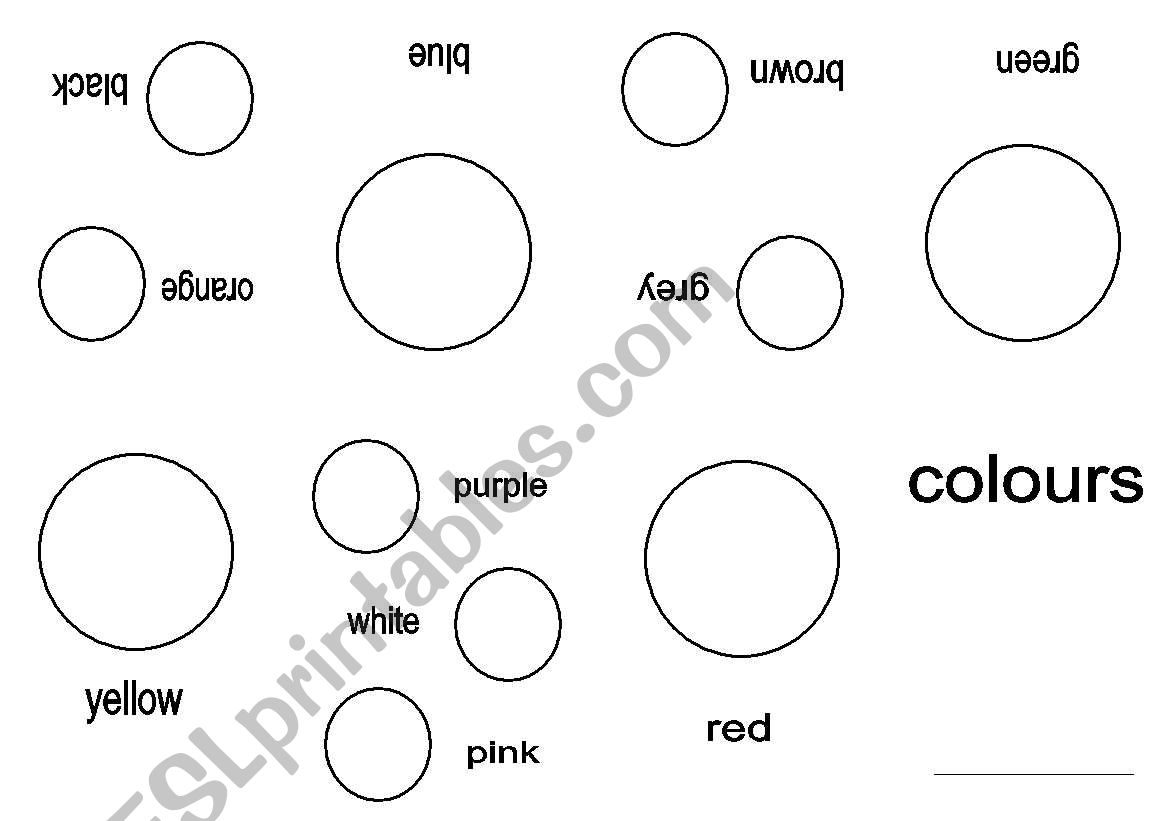 minibook colours worksheet