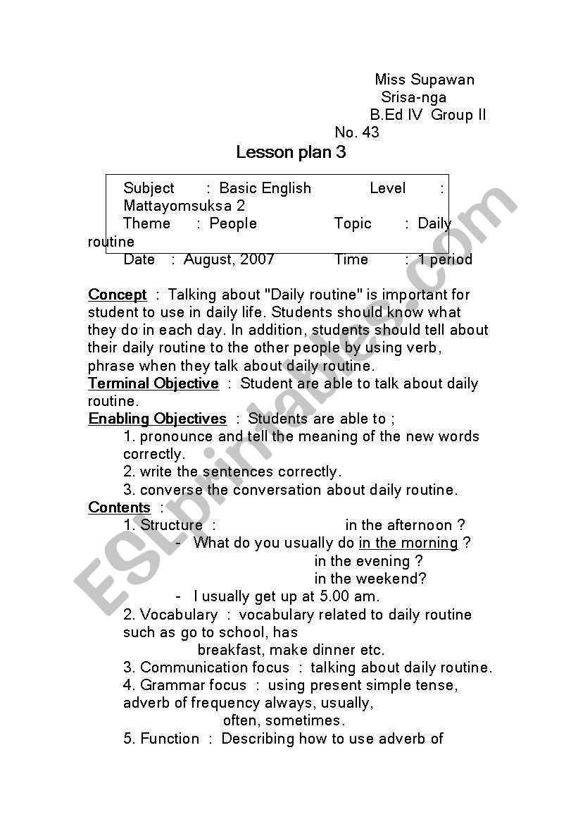 basic english worksheet