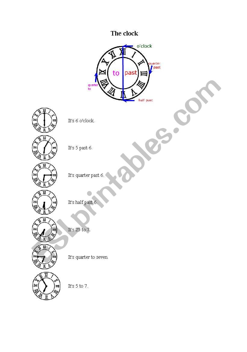 the clock worksheet